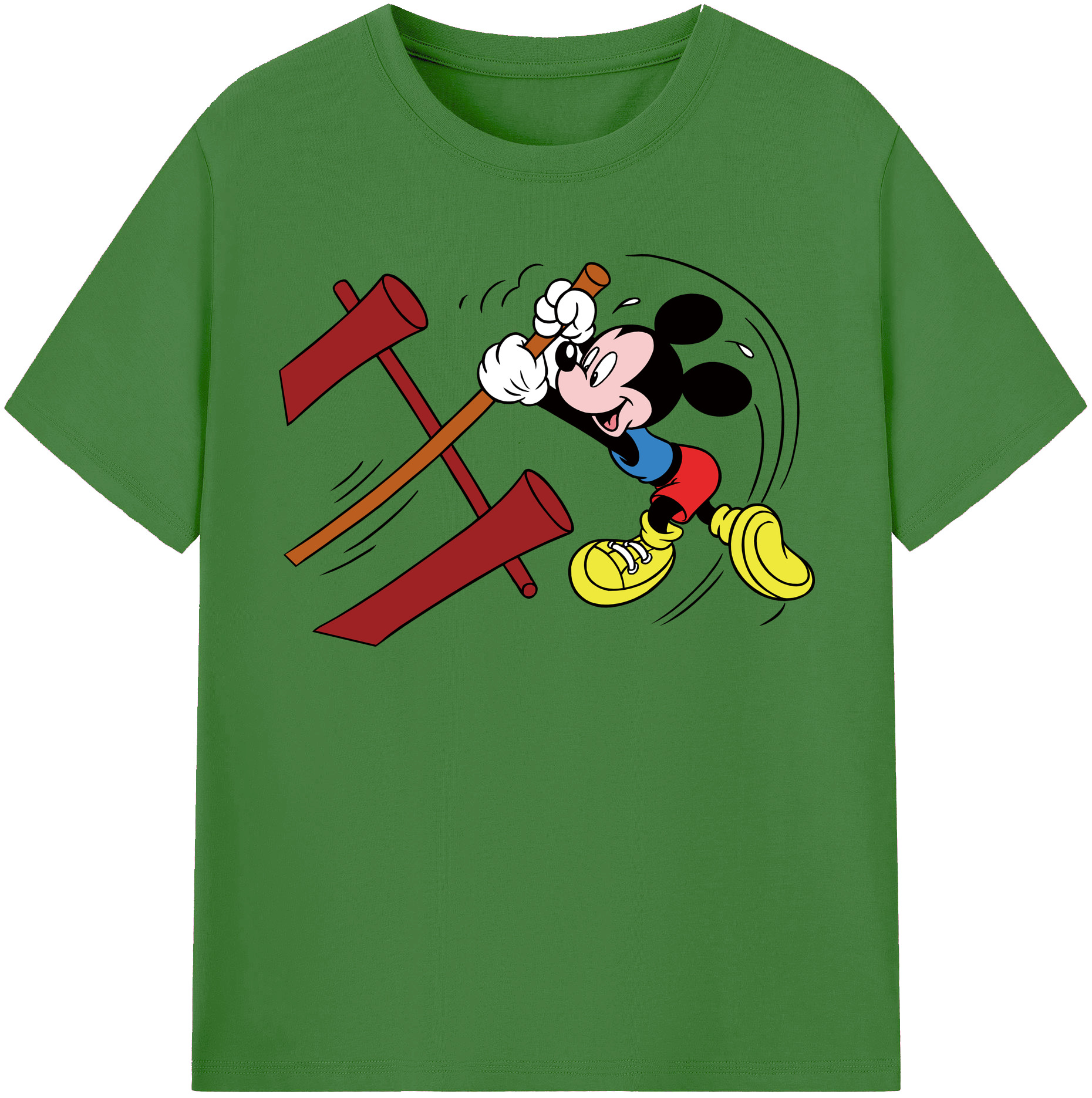 （画像用） ミッキーマウス Mickey Mouse レディースカジュアルプリントTシャツ（綿100％）